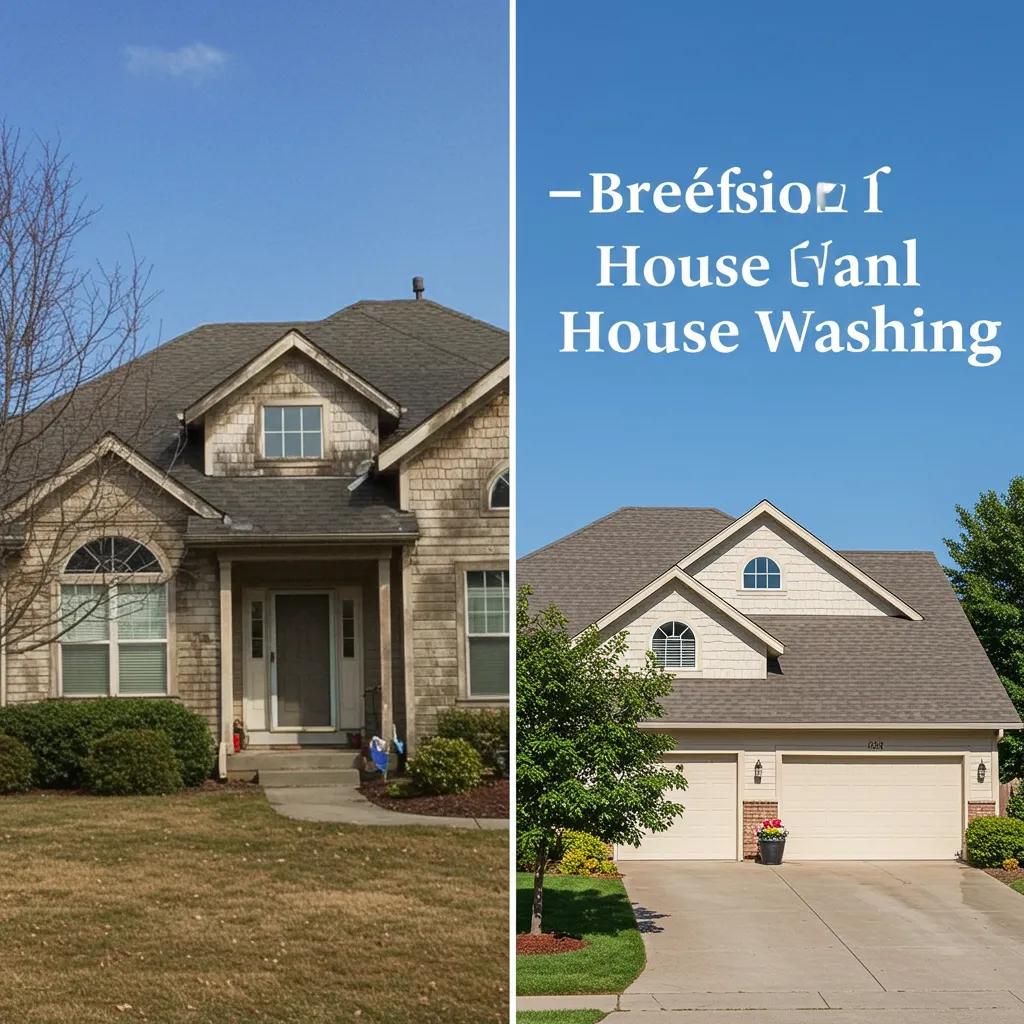Before and after comparison of house washing benefits showcasing improved curb appeal