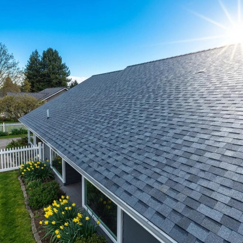 Clean roof after soft wash treatment enhancing home curb appeal