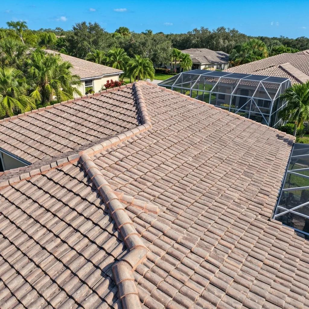 Clean roof in Citrus County after professional soft-wash roof cleaning