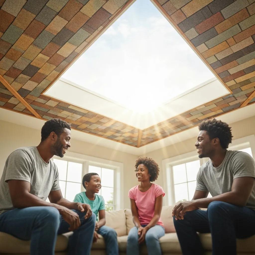 Family enjoying a healthier home thanks to a clean roof