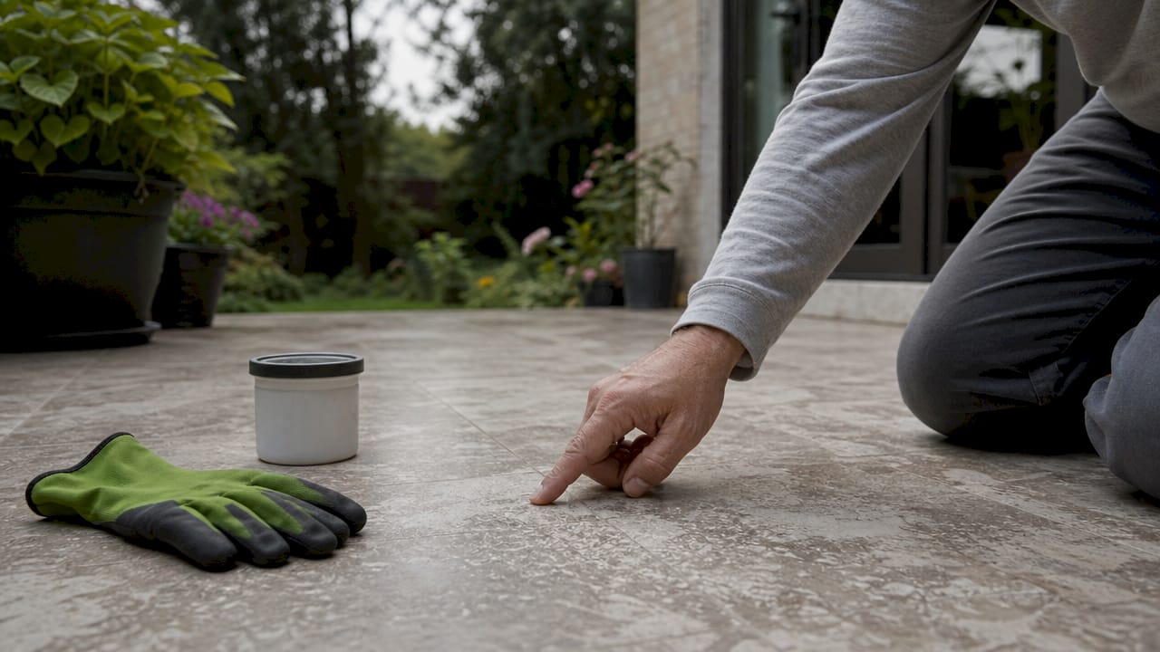 Close-up of hand feeling etched marble surface outdoors