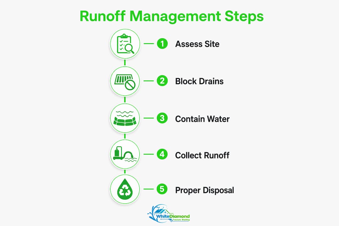 Infographic outlining runoff management steps