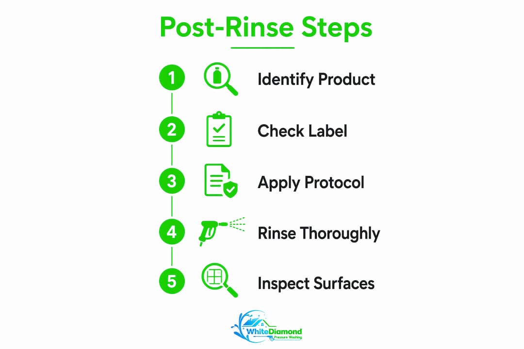 Infographic illustrating post-rinse cleaning process steps