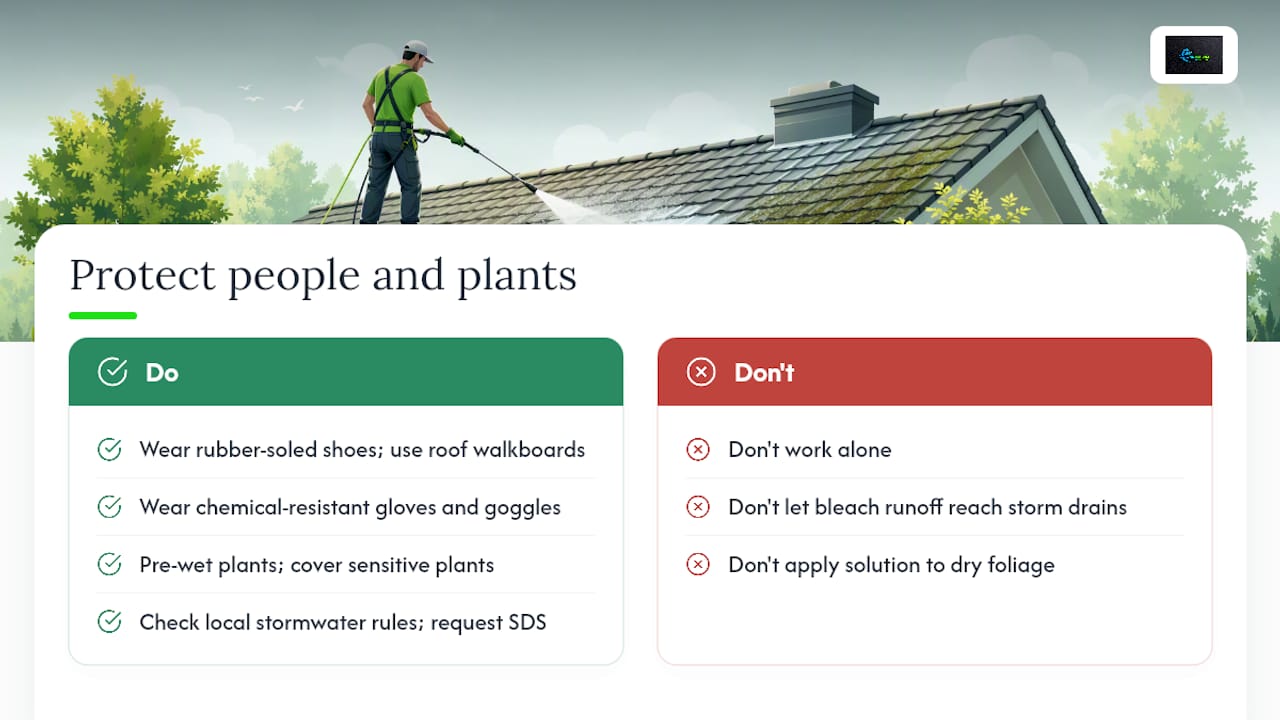 How do you stay safe and protect your yard during cleaning? — overview diagram