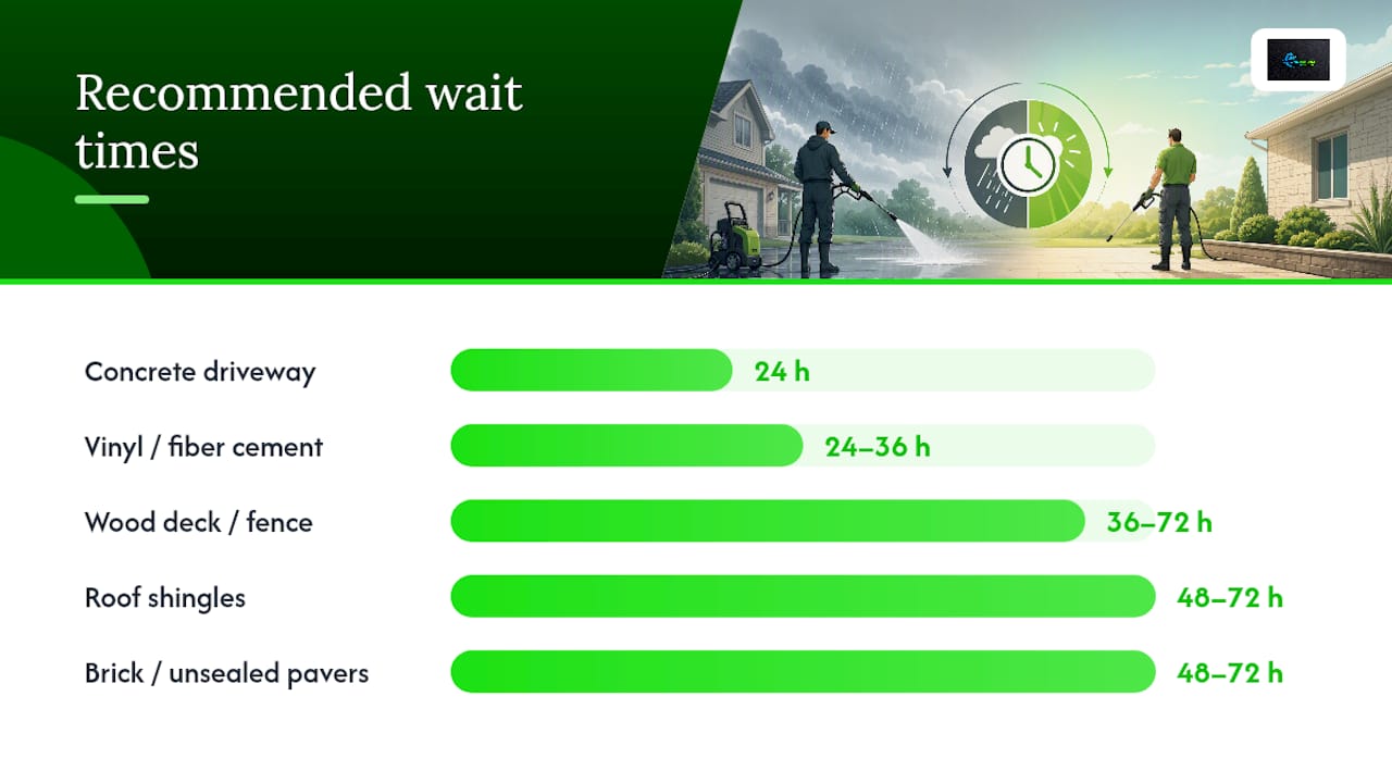 Diagram of wait times and methods for different surfaces