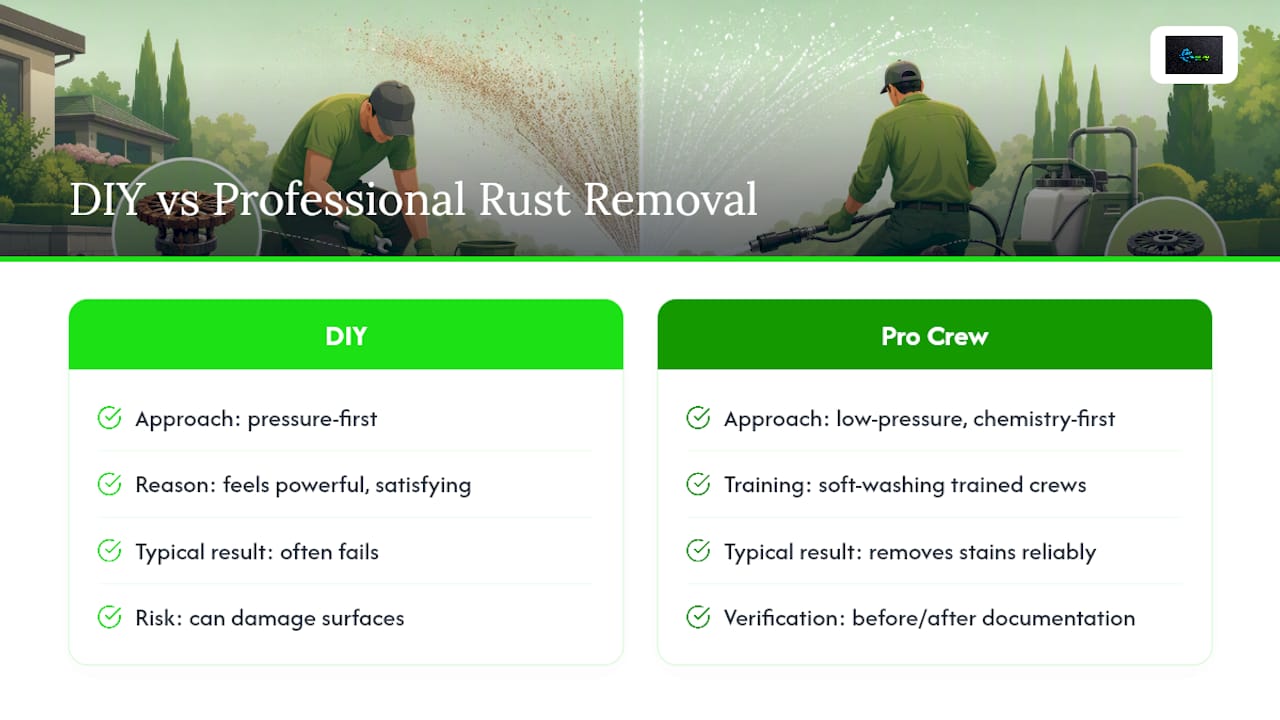 An Editorial Take on DIY Versus Professional Rust Removal — overview diagram