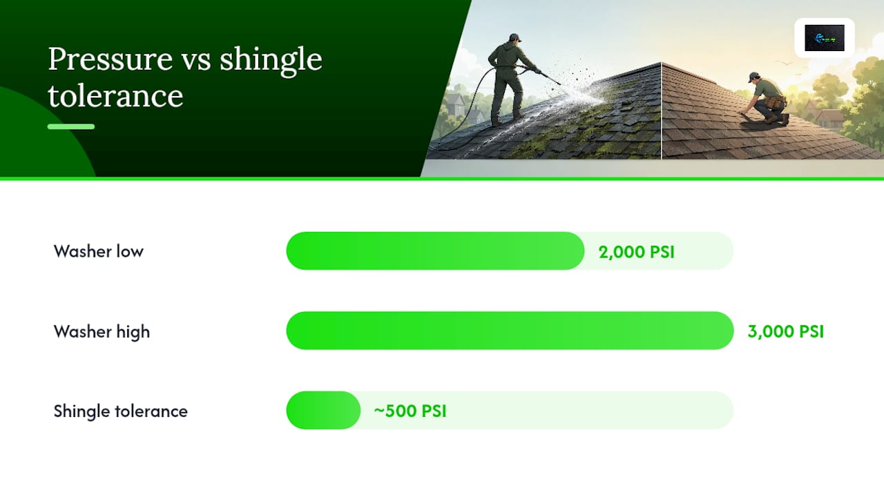 Comparison of pressure levels affecting roof shingles