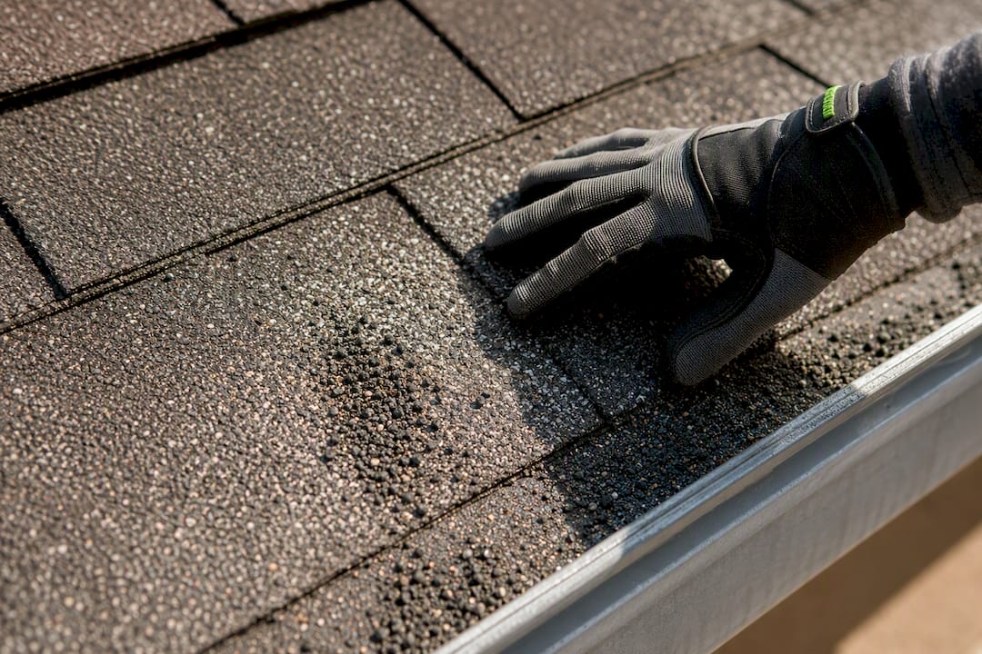 Loose granules on aging asphalt shingles
