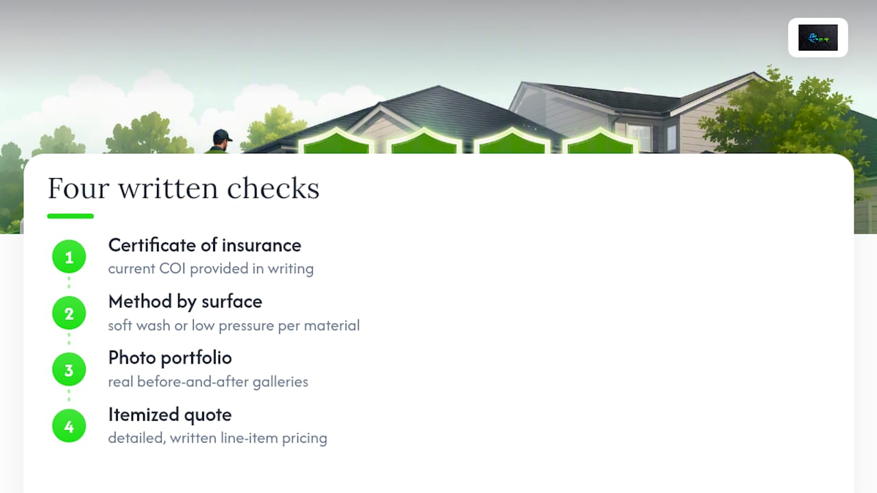 Four checks for evaluating pressure washing companies