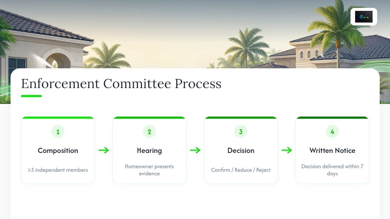 Florida HOA enforcement committee process