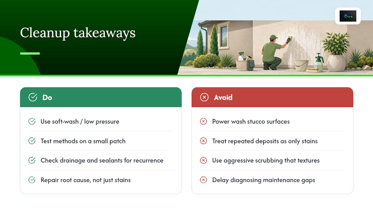 What Years of Stucco Cleanup Jobs Actually Teach You — overview diagram