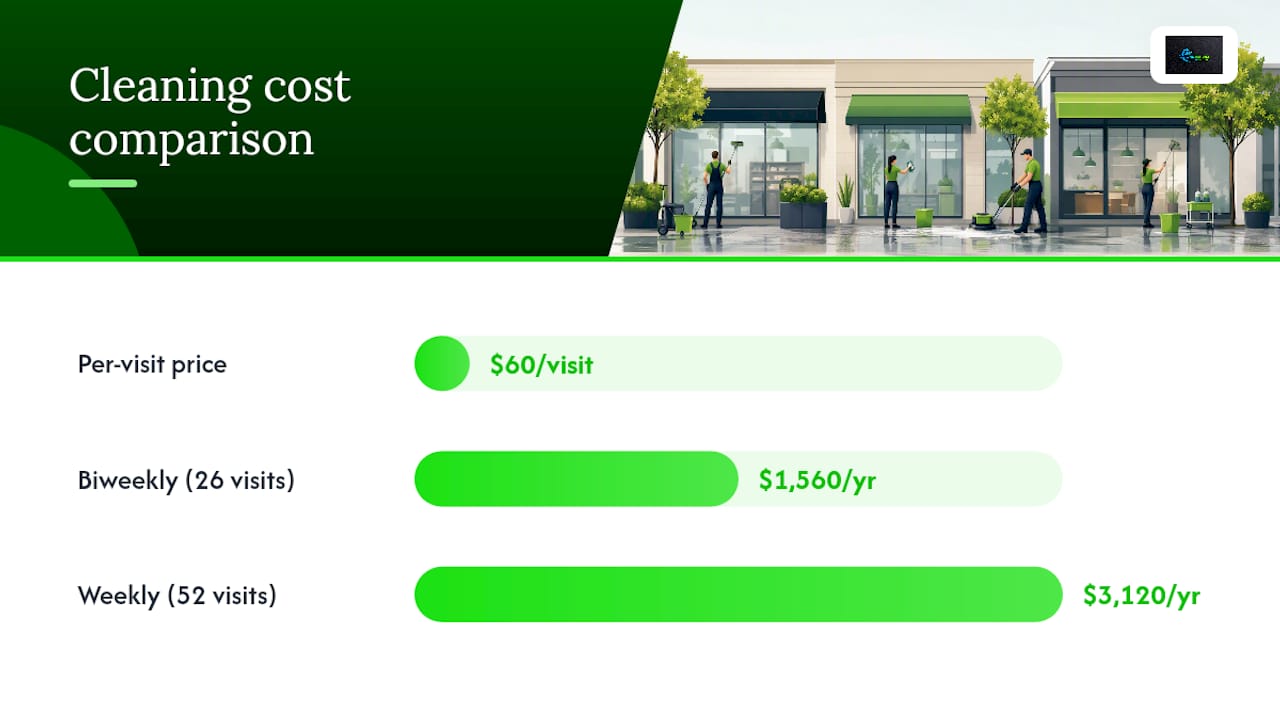 Biweekly and weekly storefront cleaning costs