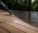 Pressure washing mildew from composite decking